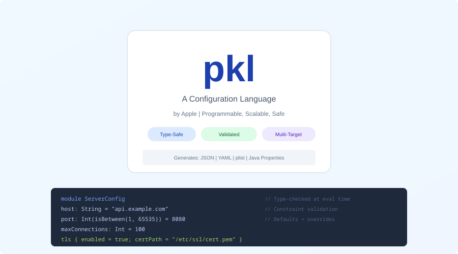 Pkl configuration language logo and editor integration