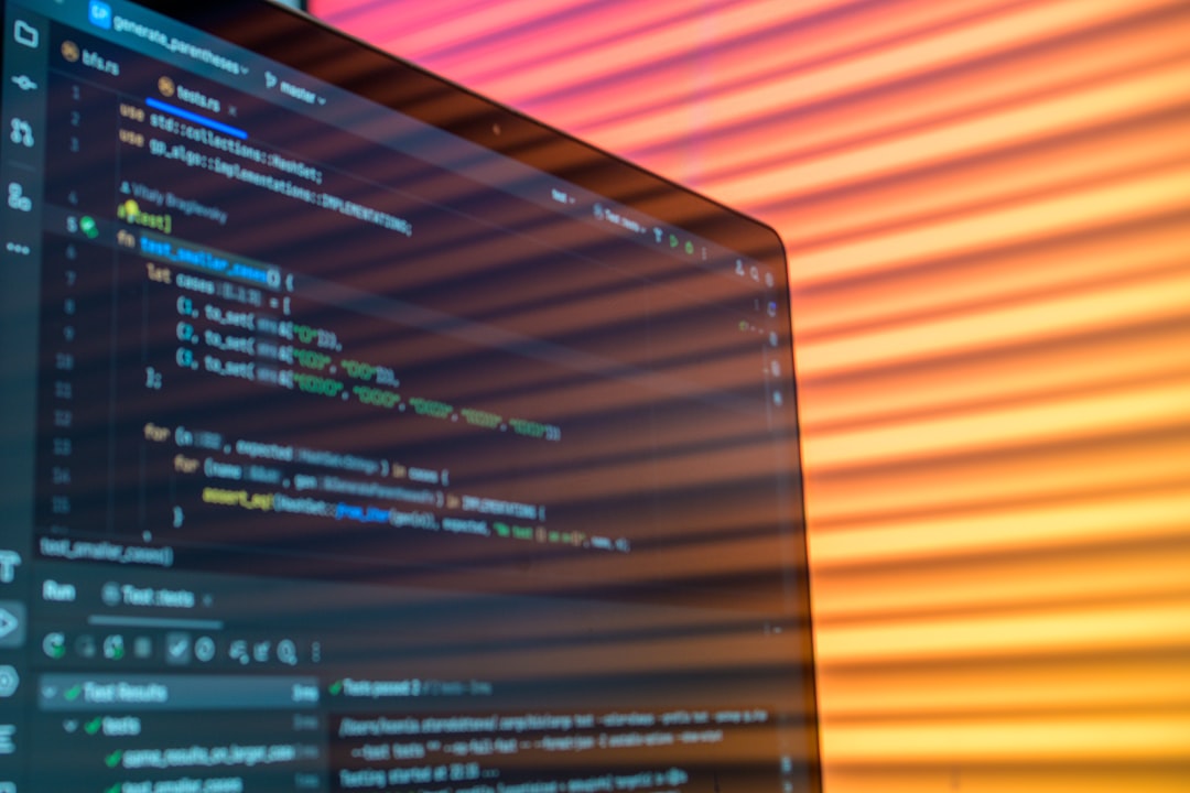 Computer screen displaying lines of code