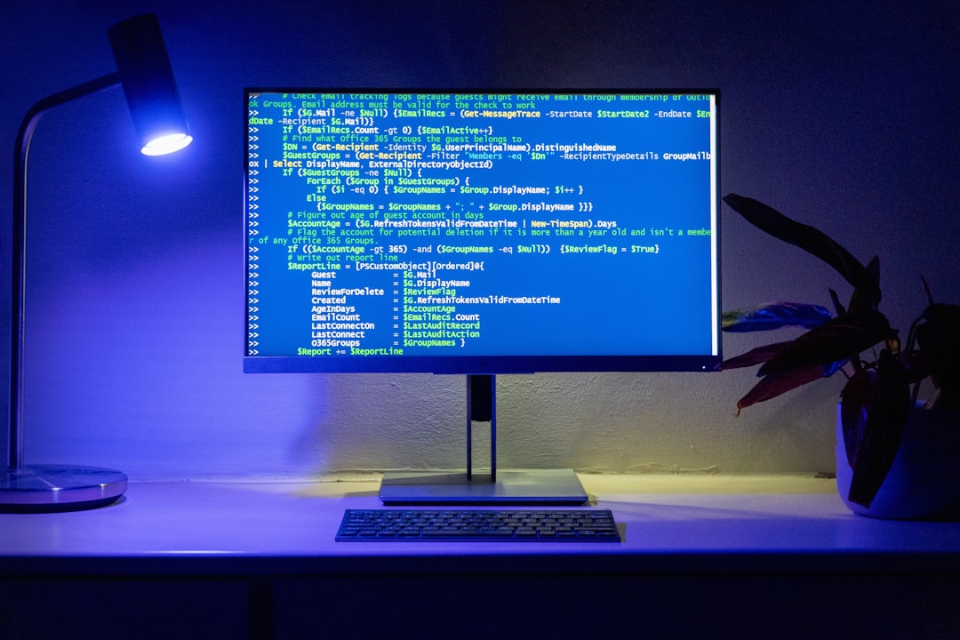 Code is displayed on a computer monitor.